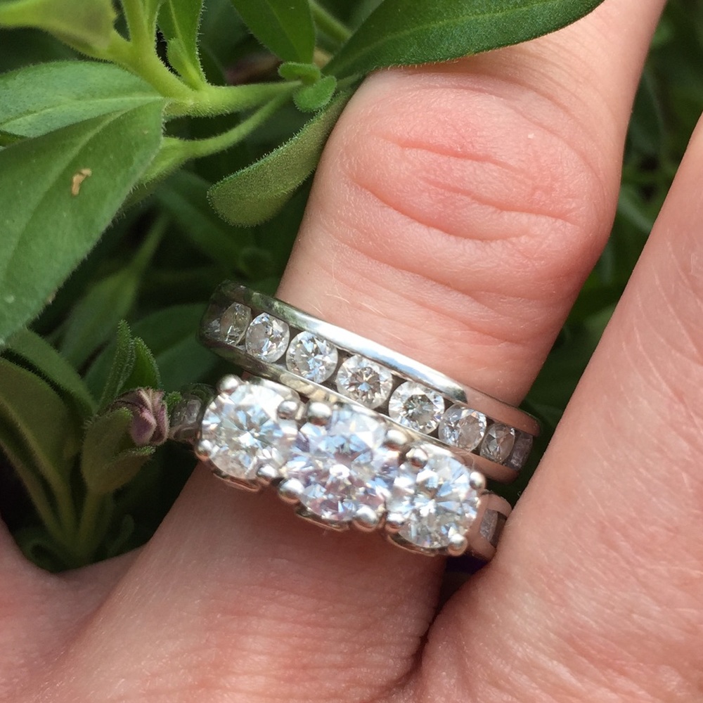 3.12 CT Diamond Engagement ring and wedding band